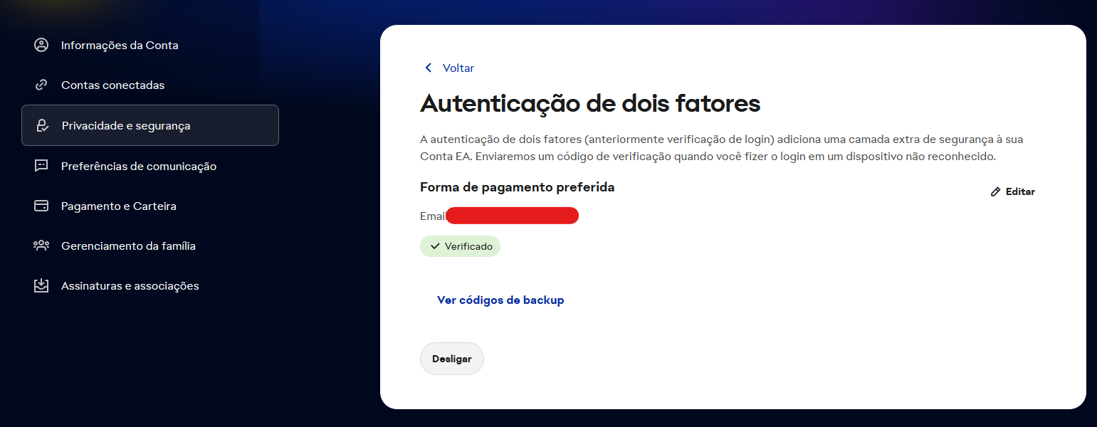 Ajuda com login e 2FA